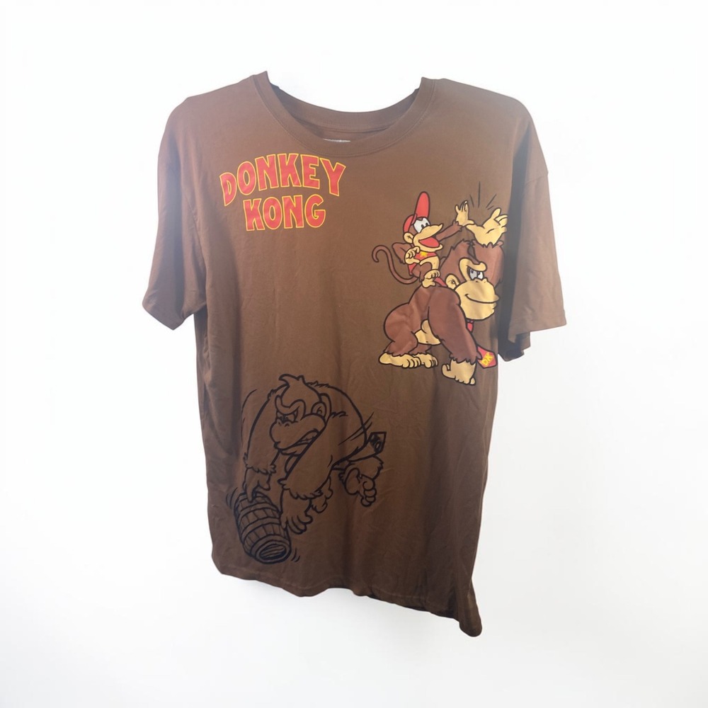 Nintendo Donkey Kong Diddy Kong Graphic T-Shirt Brown XL